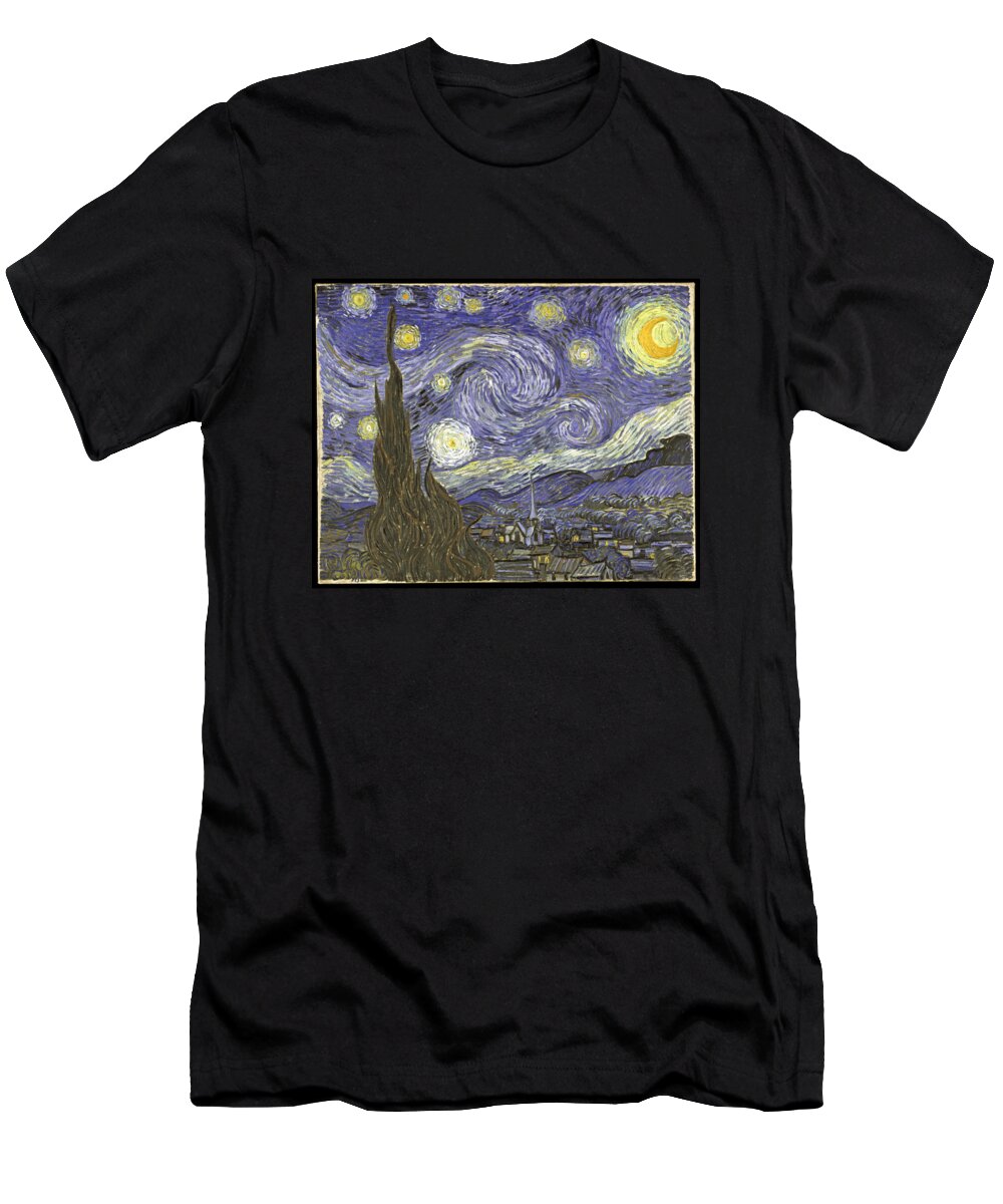 Cool T-Shirt featuring the digital art Van Goh Starry Night by Flippin Sweet Gear