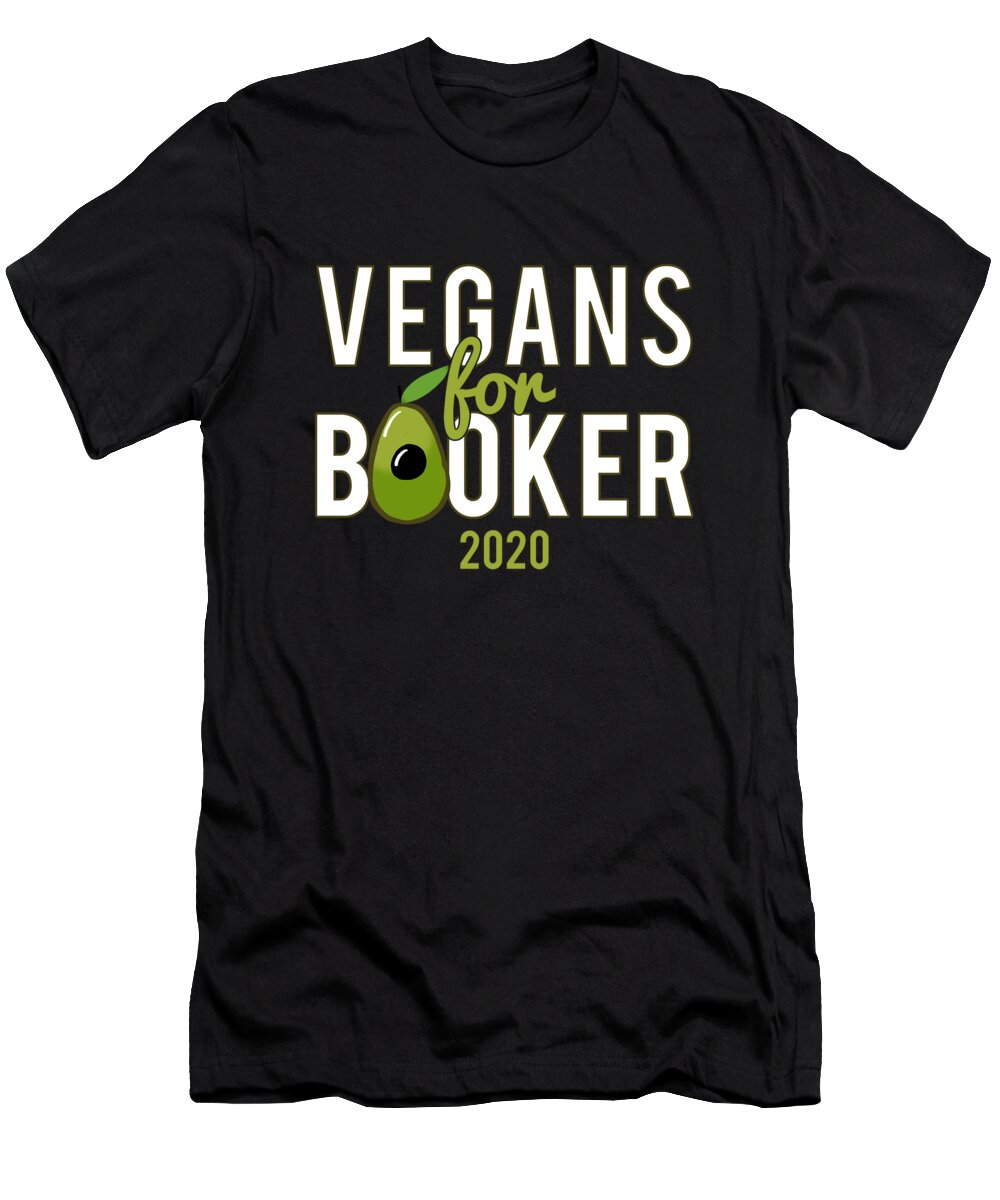 Cool T-Shirt featuring the digital art Vegans For Corey Booker 2020 by Flippin Sweet Gear