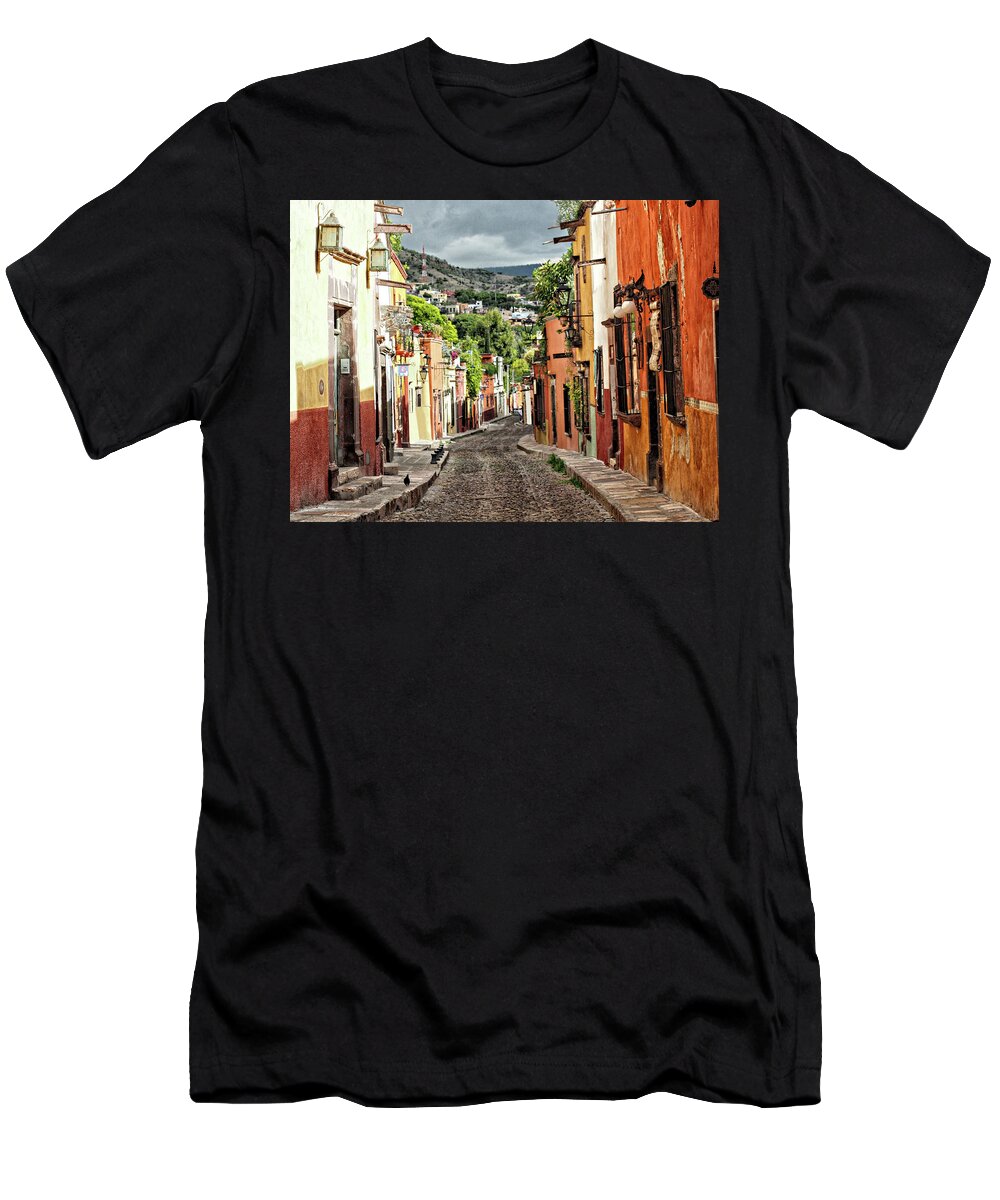Druified T-Shirt featuring the photograph Vibrant Street in San Miguel de Allende by Rebecca Dru