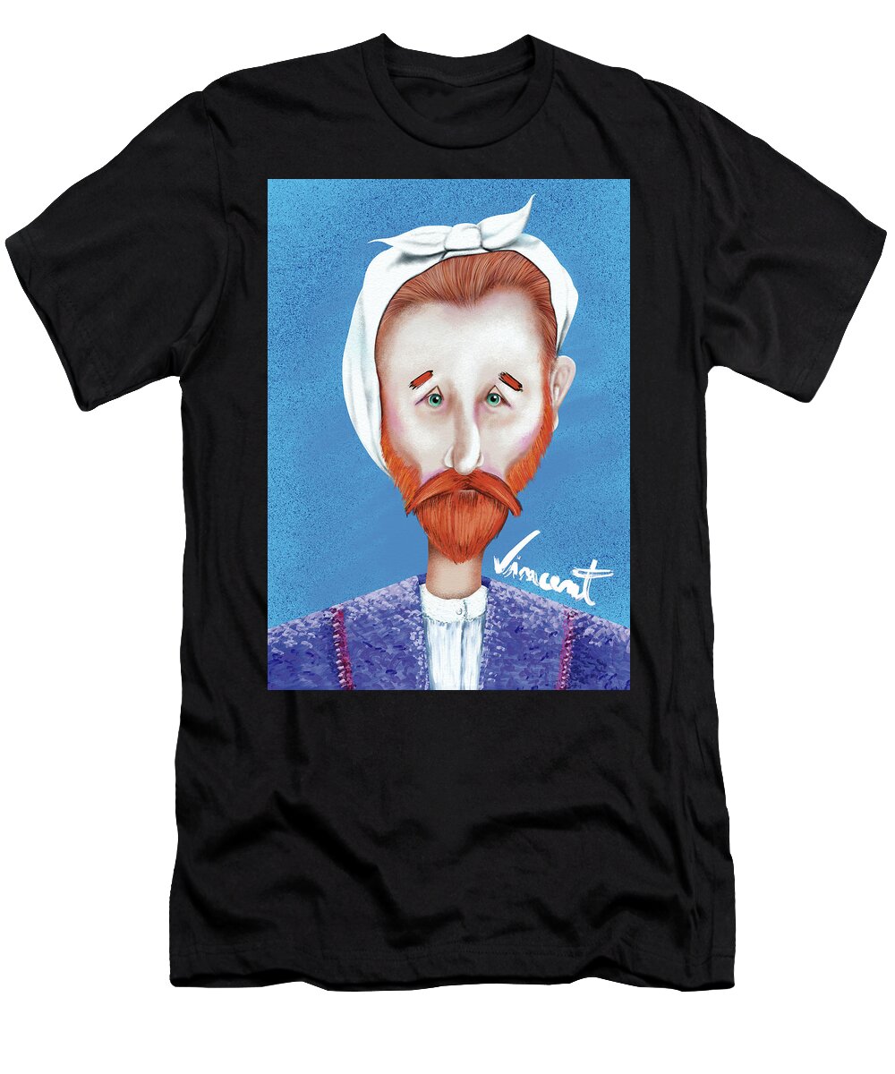 Vincent T-Shirt featuring the digital art Vincent lost a ear by accident by Isabel Salvador