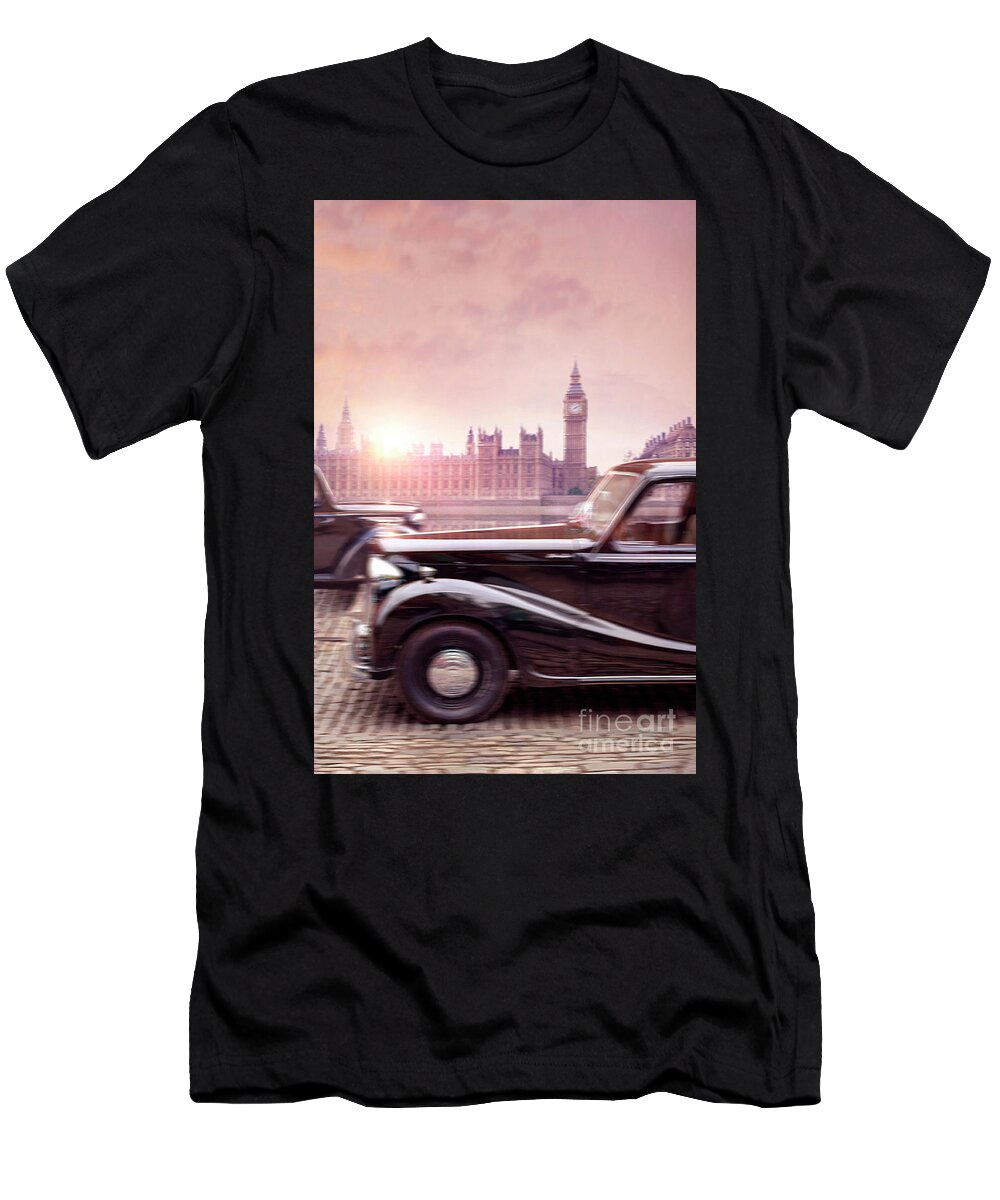 1940s T-Shirt featuring the photograph vintage 1940s cars driving in London by Lee Avison