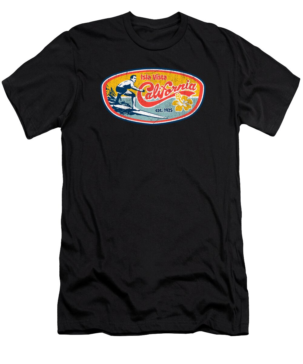 Vintage Retro Surf Style Isla Vista College Apparel design T-Shirt by  Deluxe Chimp - Fine Art America