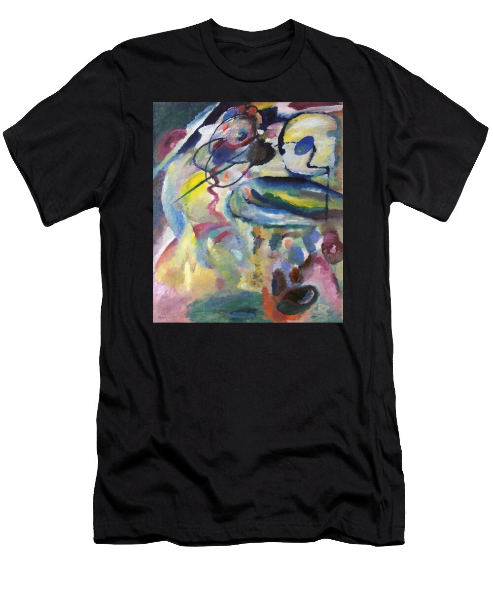Artist T-Shirt featuring the digital art Wassily Kandinsky Picture with a Circle Bild mit Kreis by Vitor Manuel Vieira