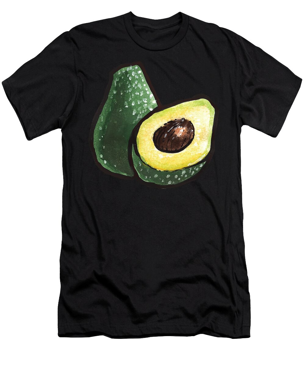 Avocado T-Shirt featuring the digital art Watercolor Avocados by Jacob Zelazny