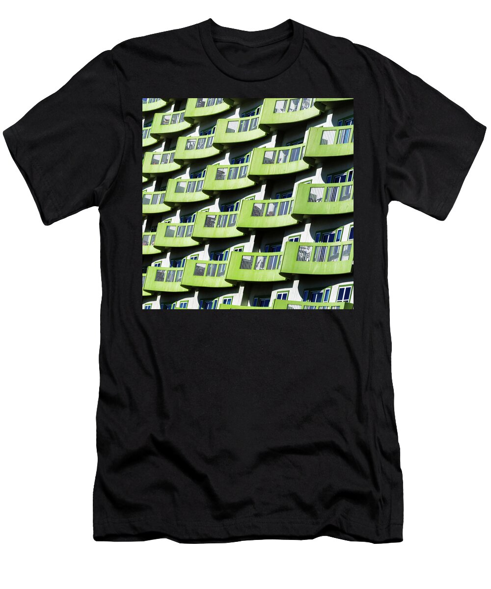 Abstract T-Shirt featuring the photograph Waves Of Green by Mike Schaffner