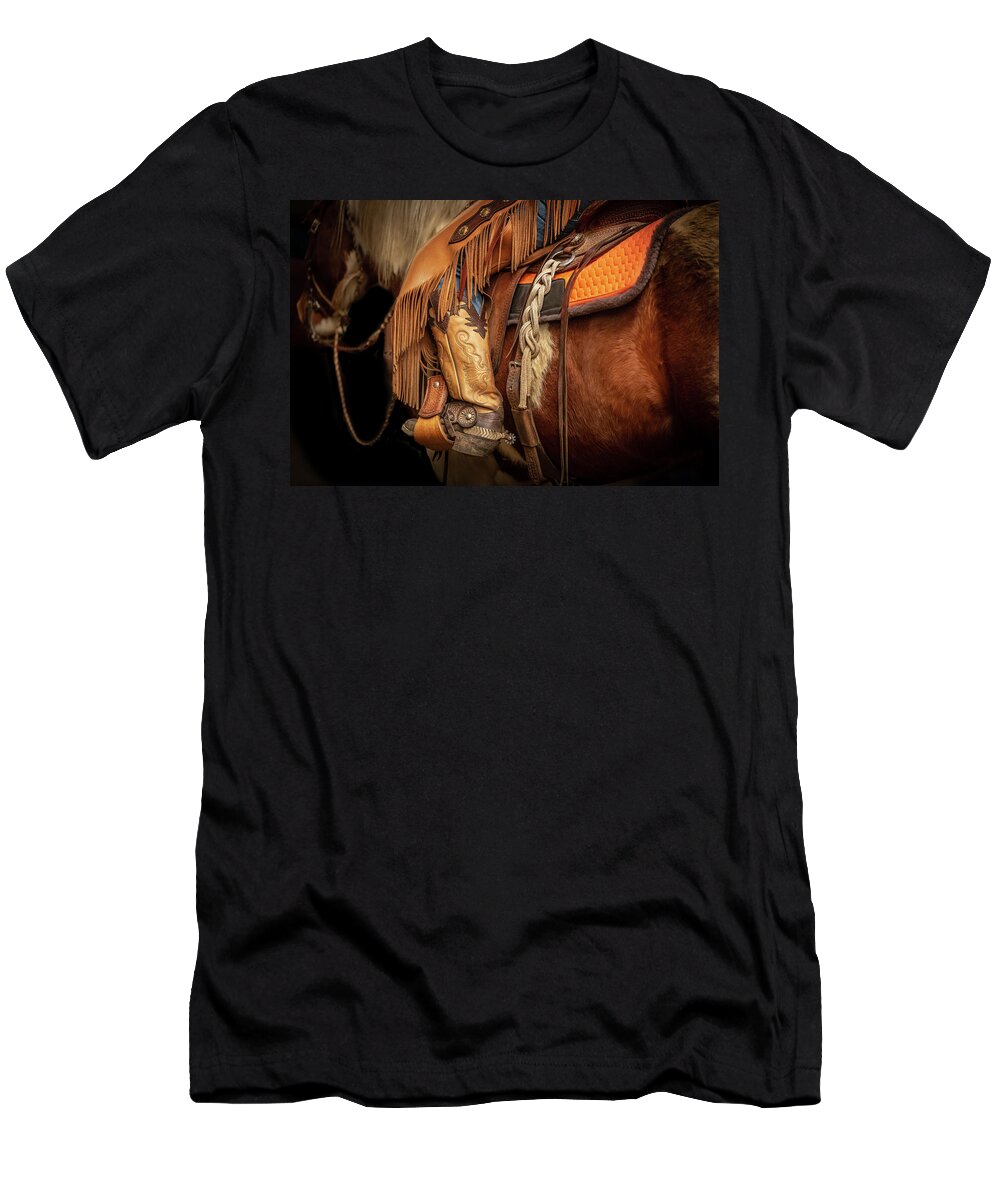 Horse T-Shirt featuring the photograph Western Cowboy Boots by JBK Photo Art