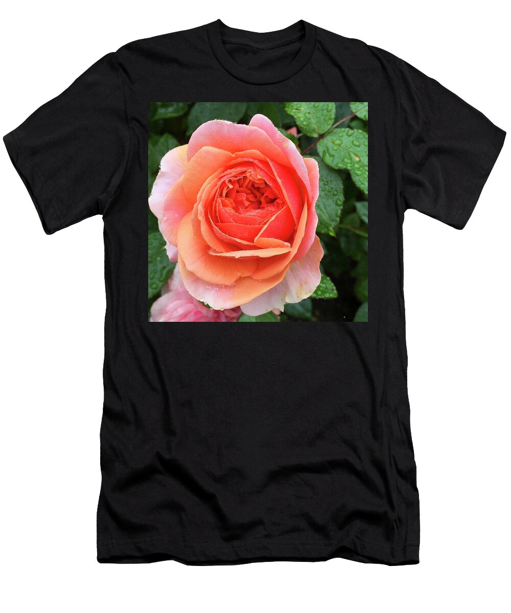 Rose T-Shirt featuring the digital art Wet Rose by Nancy Olivia Hoffmann