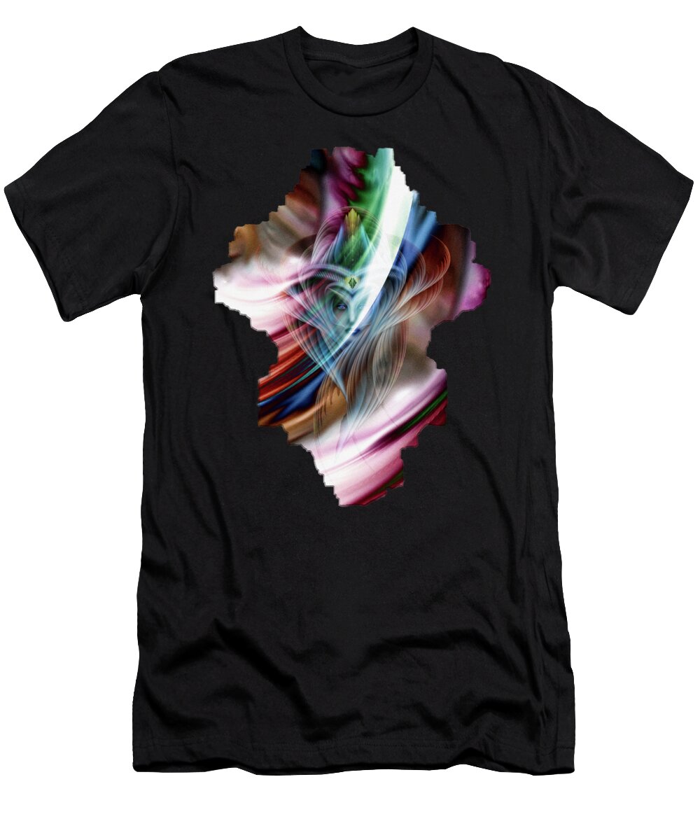 Dreams T-Shirt featuring the digital art Whispers In A Dreams Of Beauty Abstract Portrait Art by Rolando Burbon