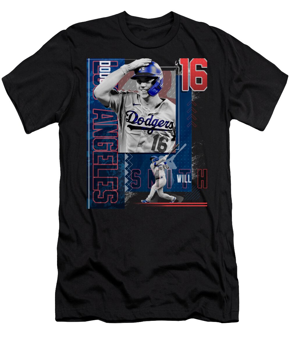 Will Smith Baseball Paper Poster Dodgers 2 T-Shirt by Kelvin Kent - Fine  Art America