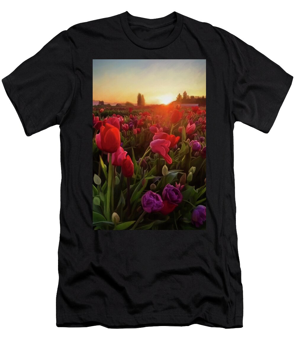 Within You T-Shirt featuring the painting Within You - Tulip Art by Jordan Blackstone