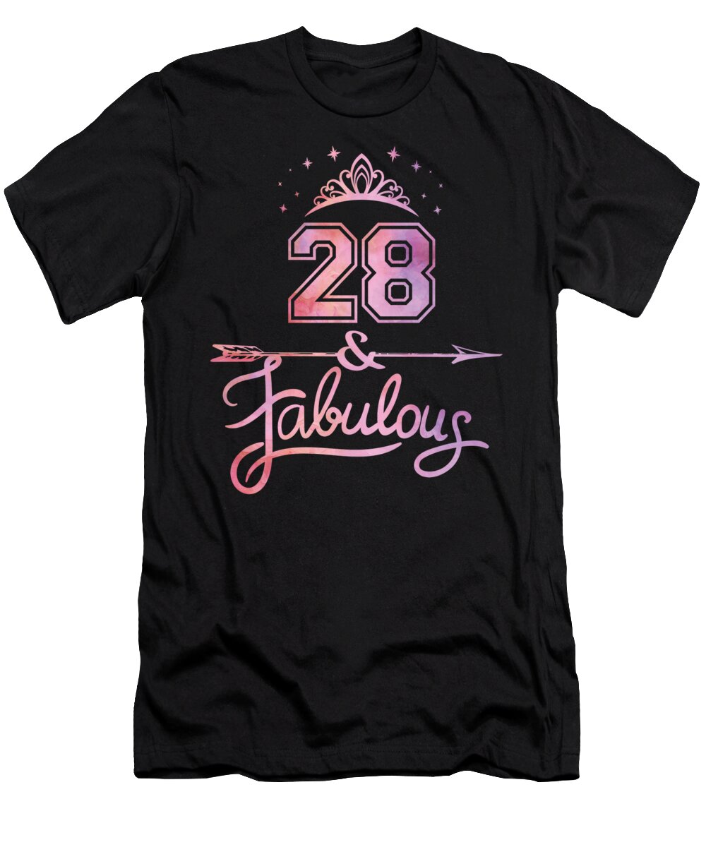 28th Birthday Girl Women's Shirt Birthday Girl 28 Years Old and Fabulous Bday Gift T-Shirt