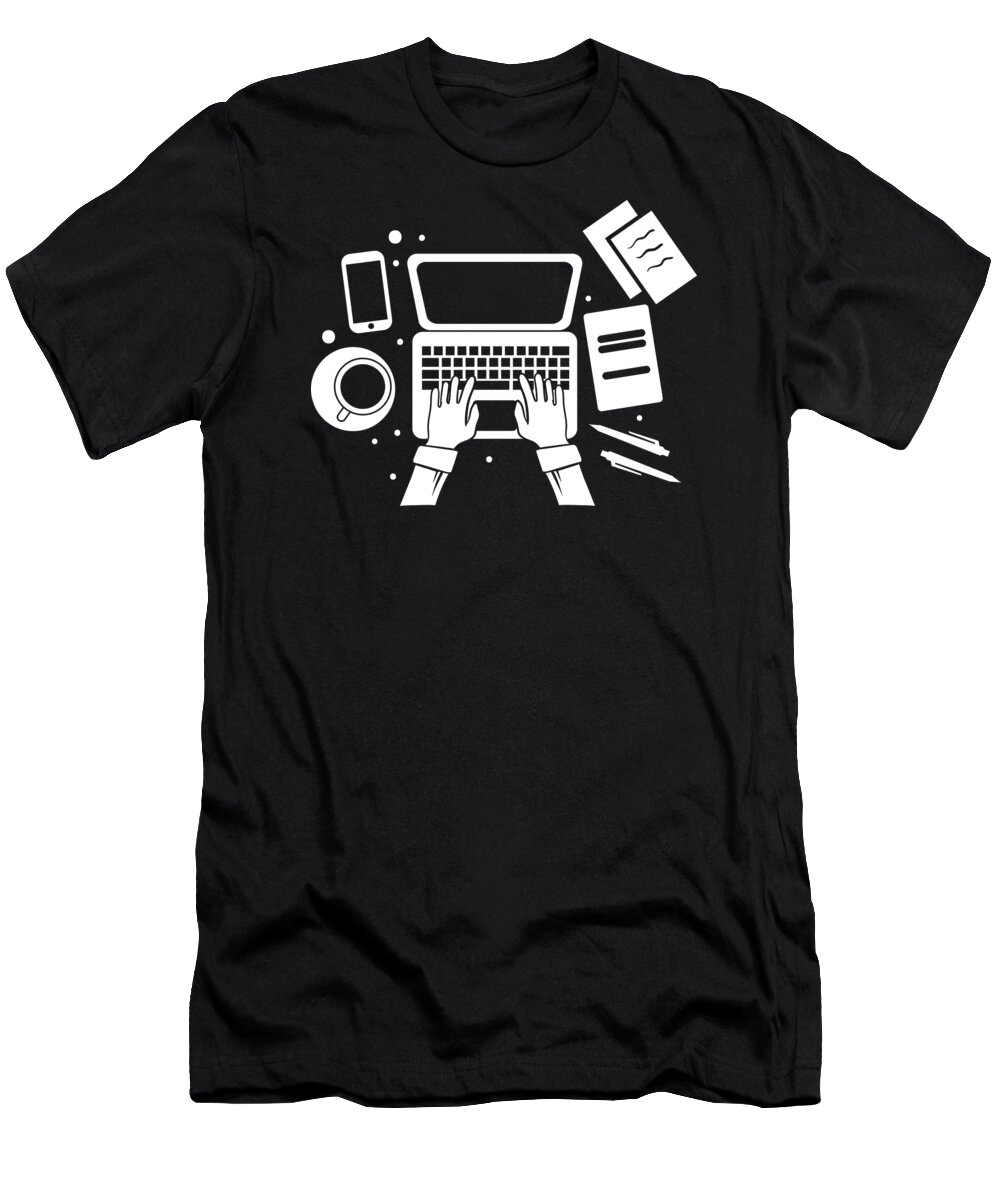 Writers Block T-Shirt featuring the digital art Writers Block Author Writer Novelist Gift by Haselshirt