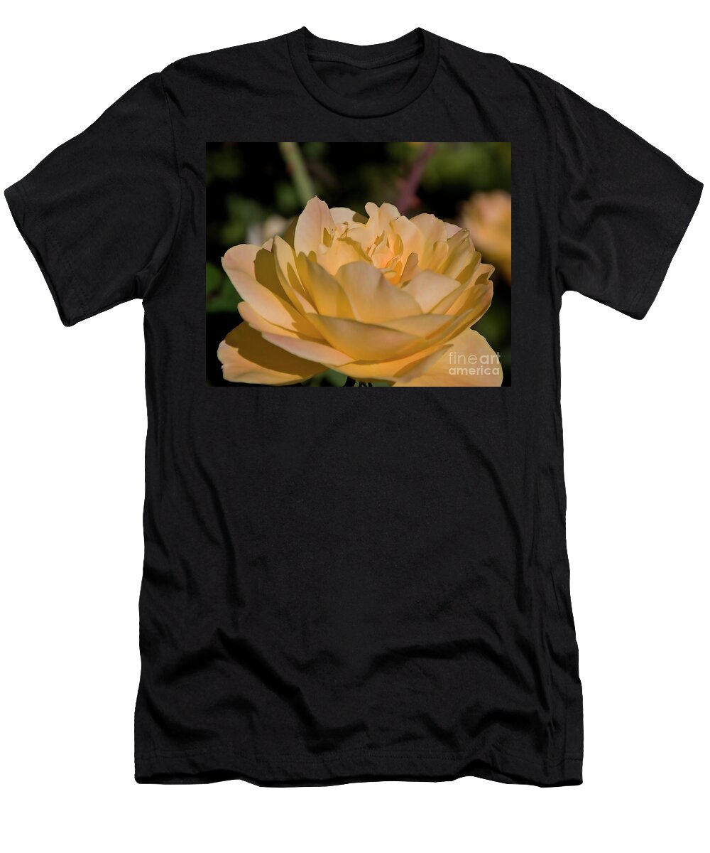 Rose T-Shirt featuring the digital art Yellow Rose by Kirt Tisdale