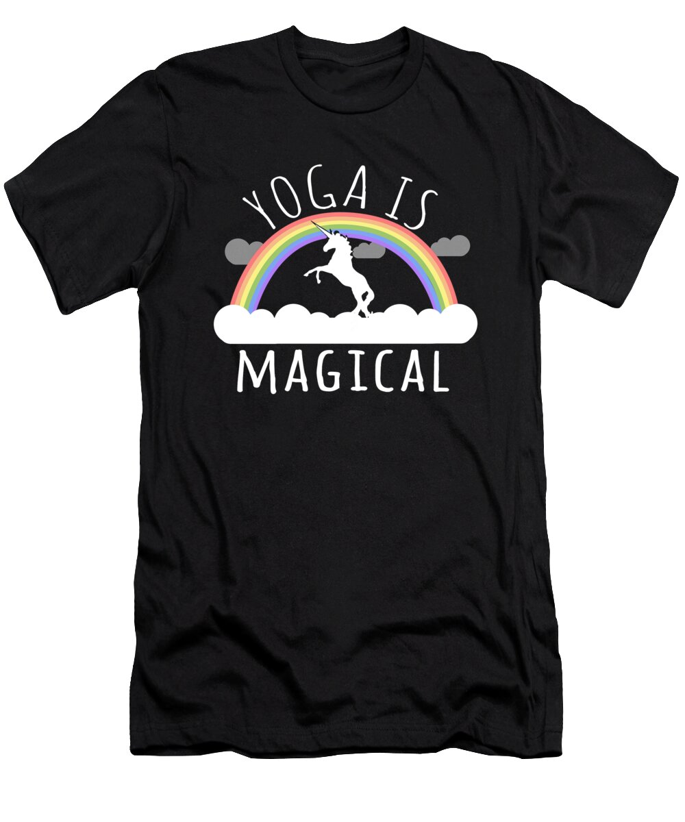 Funny T-Shirt featuring the digital art Yoga Is Magical by Flippin Sweet Gear