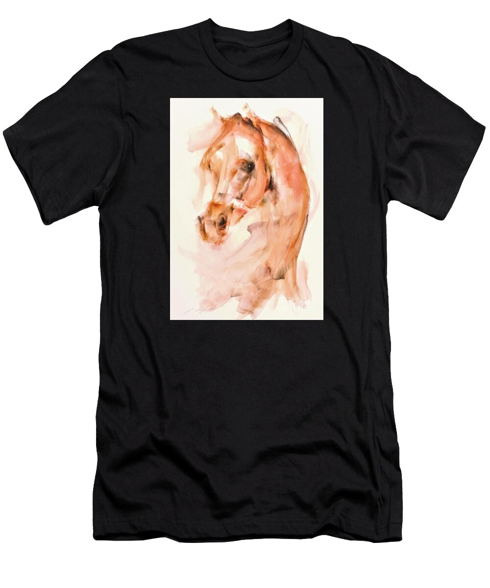 Equestrian Painting T-Shirt featuring the painting Yorik by Janette Lockett