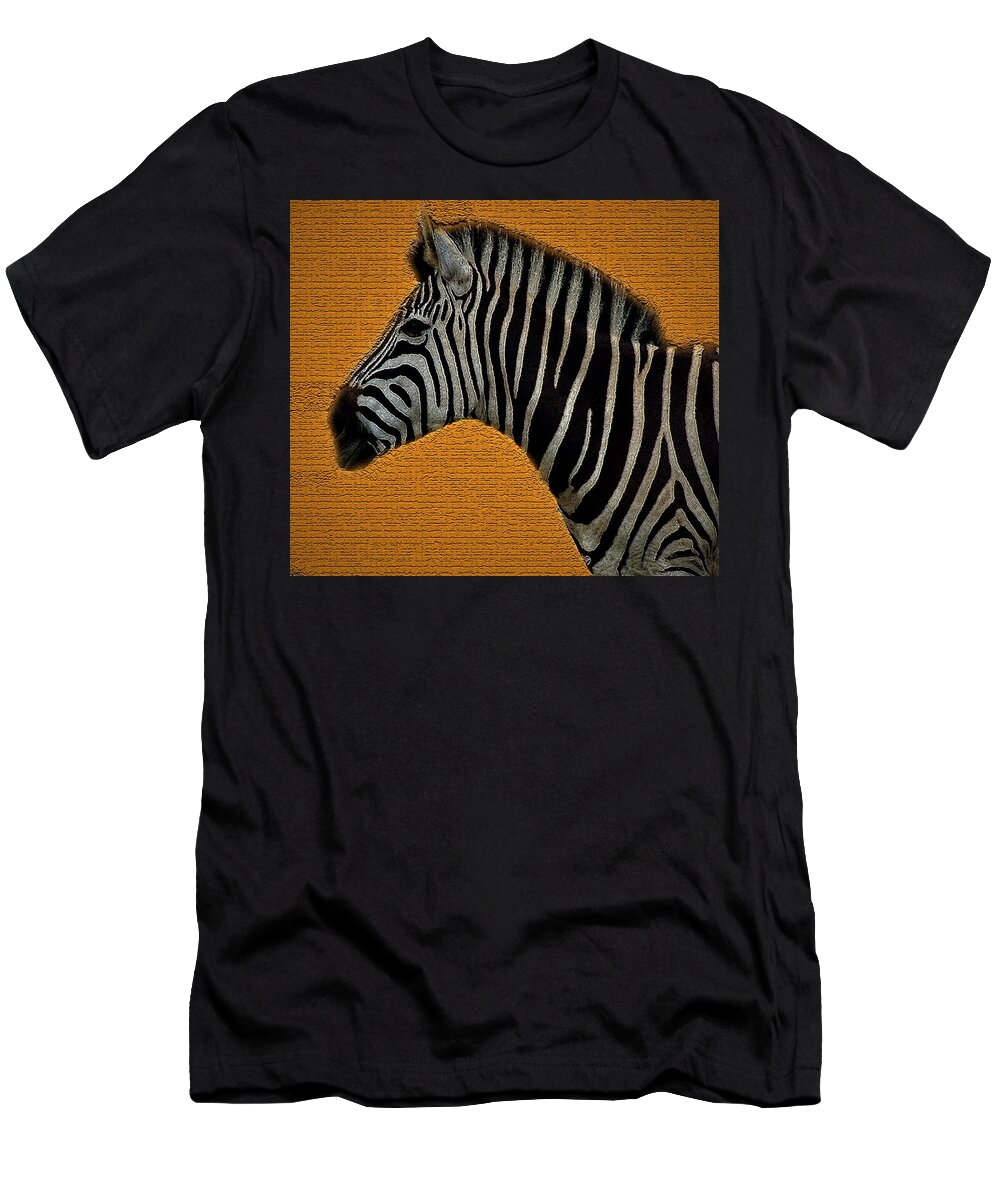 Zebra T-Shirt featuring the mixed media Zebra by Julie Grace