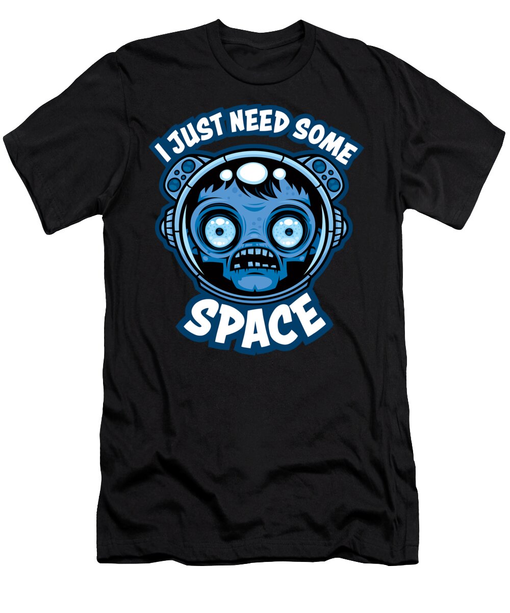 Astronaut T-Shirt featuring the digital art Zombie Astronaut Needs Some Space by John Schwegel