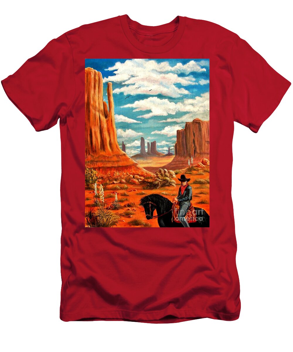 Monument Valley T-Shirt featuring the painting Monument Valley View #1 by Marilyn Smith