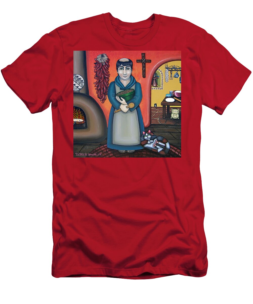 San Pascual T-Shirt featuring the painting San Pascuals Kitchen by Victoria De Almeida