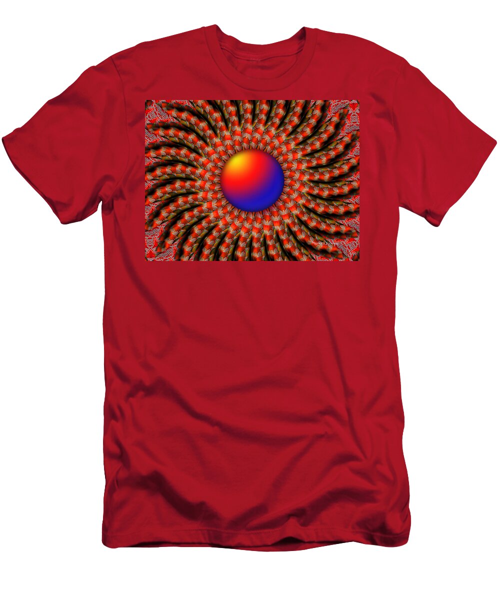 Red T-Shirt featuring the digital art Shine- by Robert Orinski