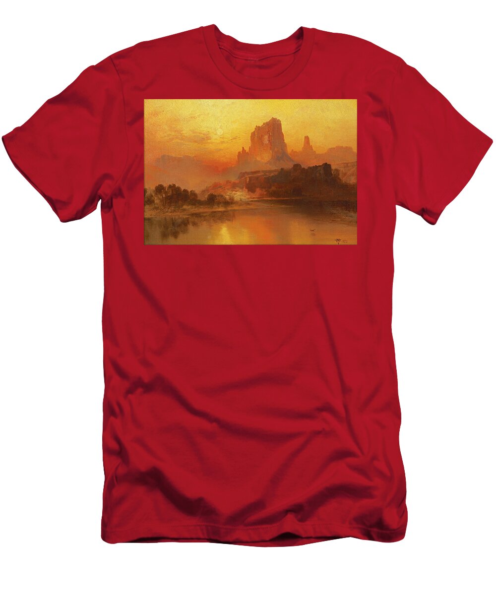 Thomas Moran T-Shirt featuring the painting The Golden Hour #4 by Thomas Moran