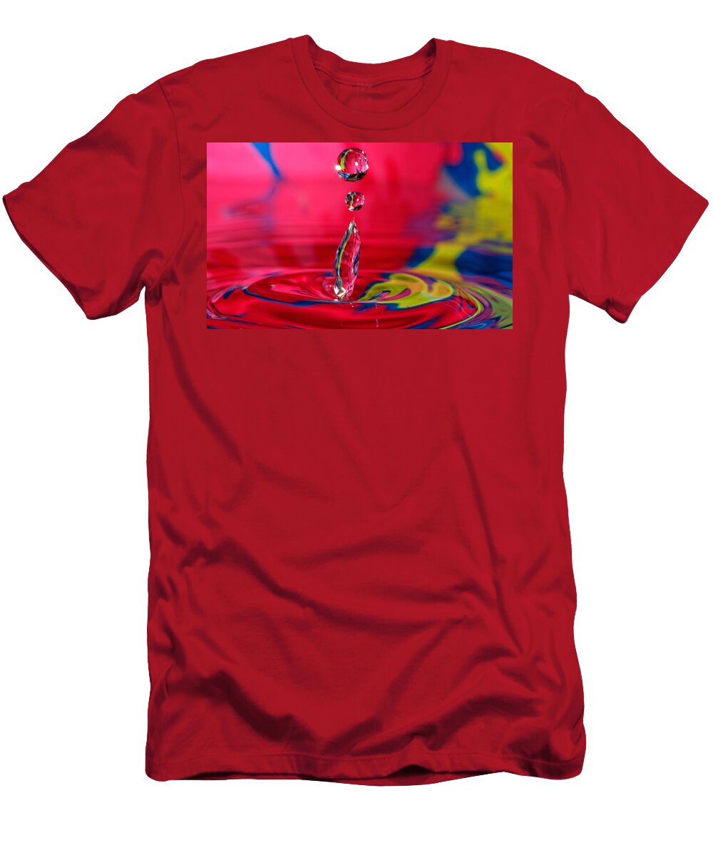  Abstract T-Shirt featuring the photograph Colorful Water Drop #2 by Peter Lakomy