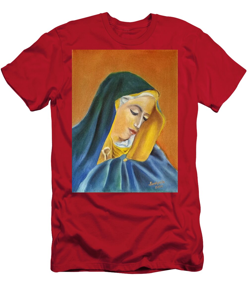 Art T-Shirt featuring the painting Our Lady #2 by Ryszard Ludynia