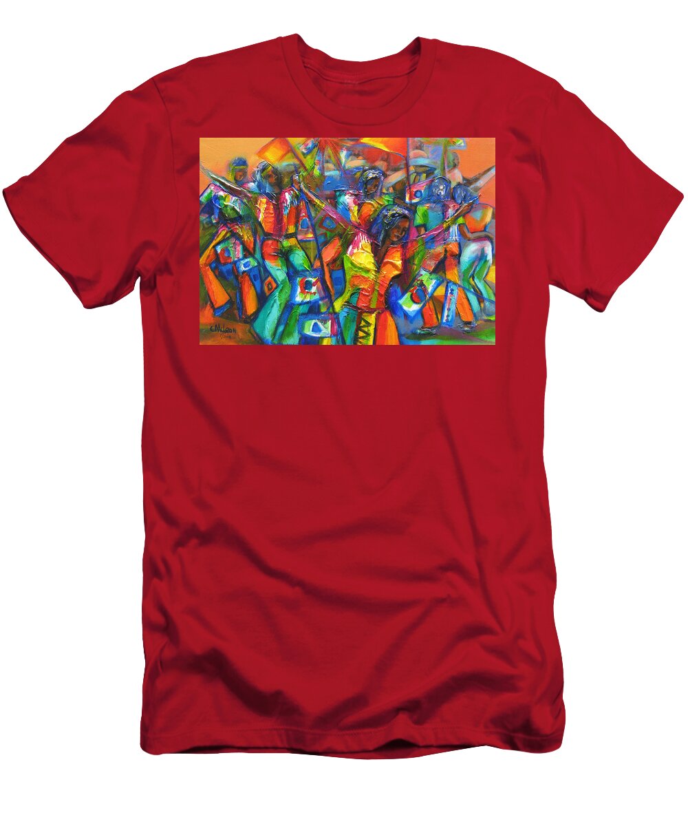 Carnival T-Shirt featuring the painting Trinidad Carnival by Cynthia McLean
