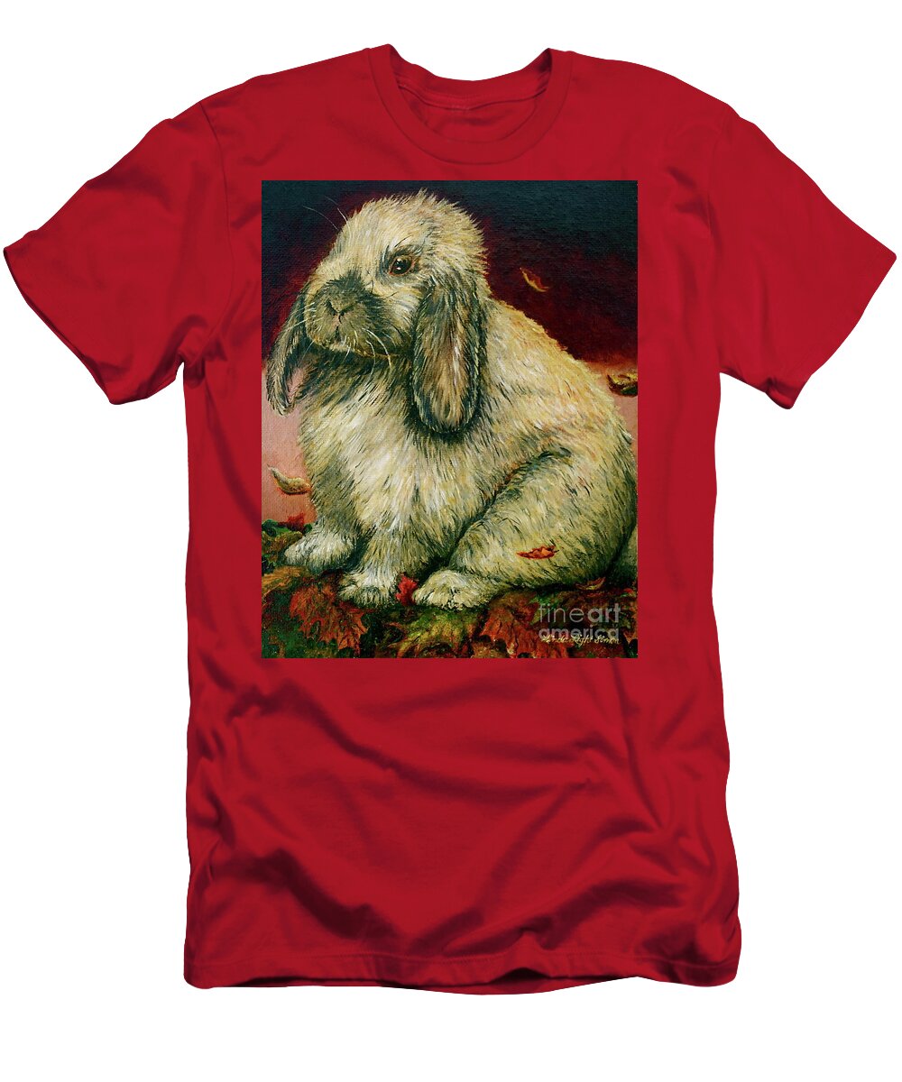 Linda Simon T-Shirt featuring the painting Some Bunny is a Honey by Linda Simon