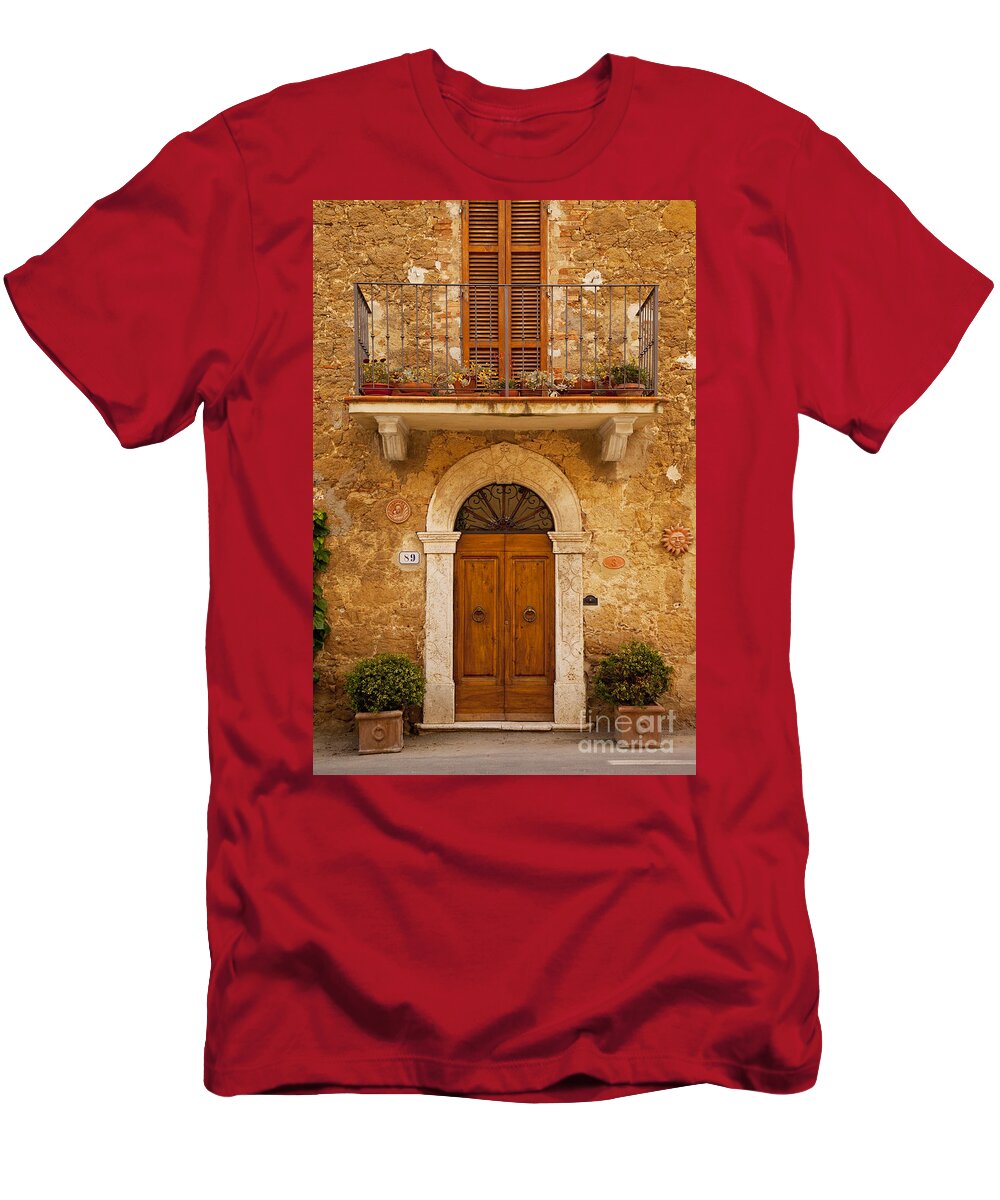 Arch T-Shirt featuring the photograph Tuscan Door #4 by Brian Jannsen