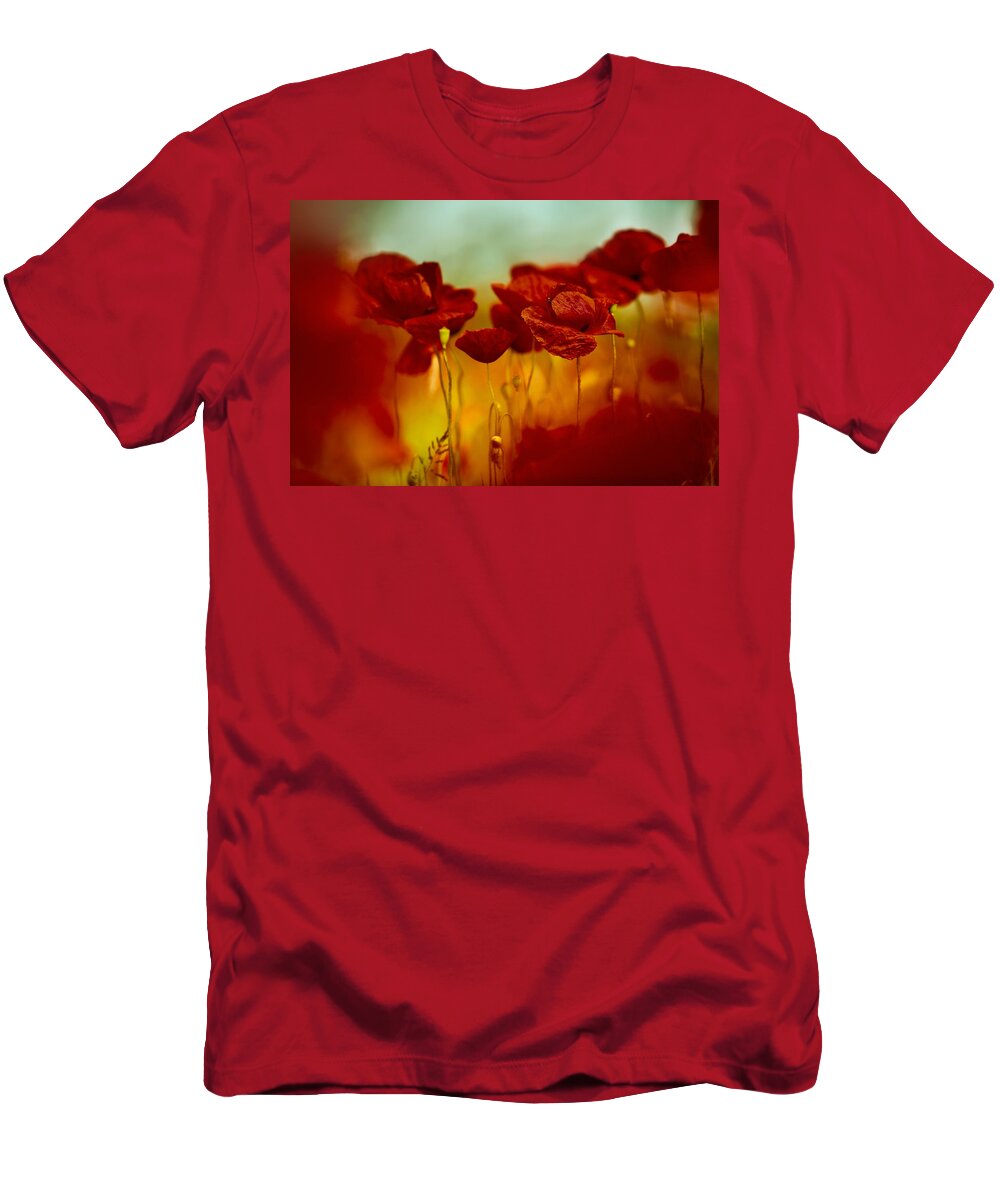 Poppy T-Shirt featuring the photograph Summer Poppy #5 by Nailia Schwarz