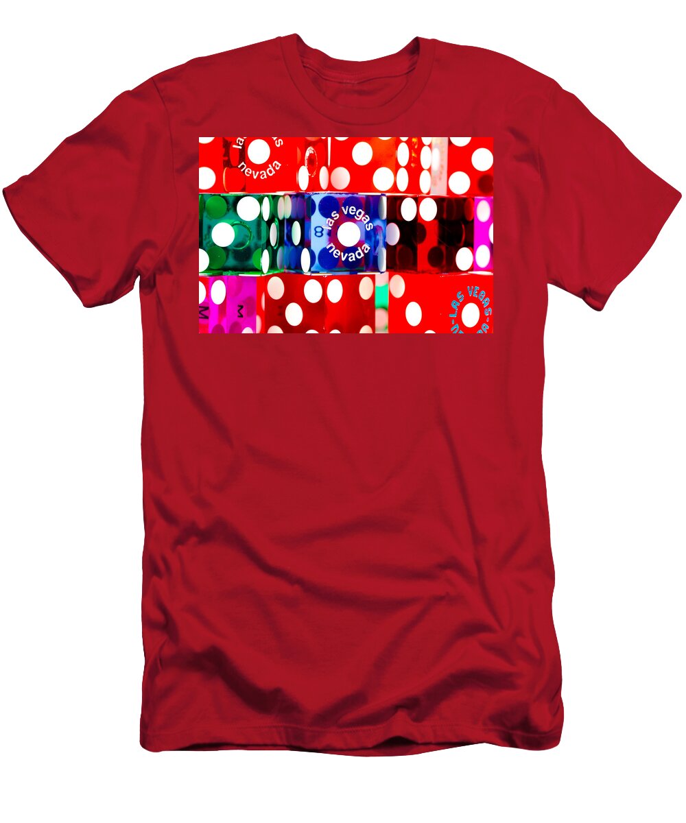 Las Vegas T-Shirt featuring the photograph Colorful Dice by Raul Rodriguez