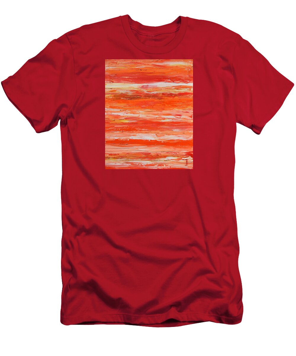 Orange T-Shirt featuring the painting A Thousand Sunsets by Donna Manaraze