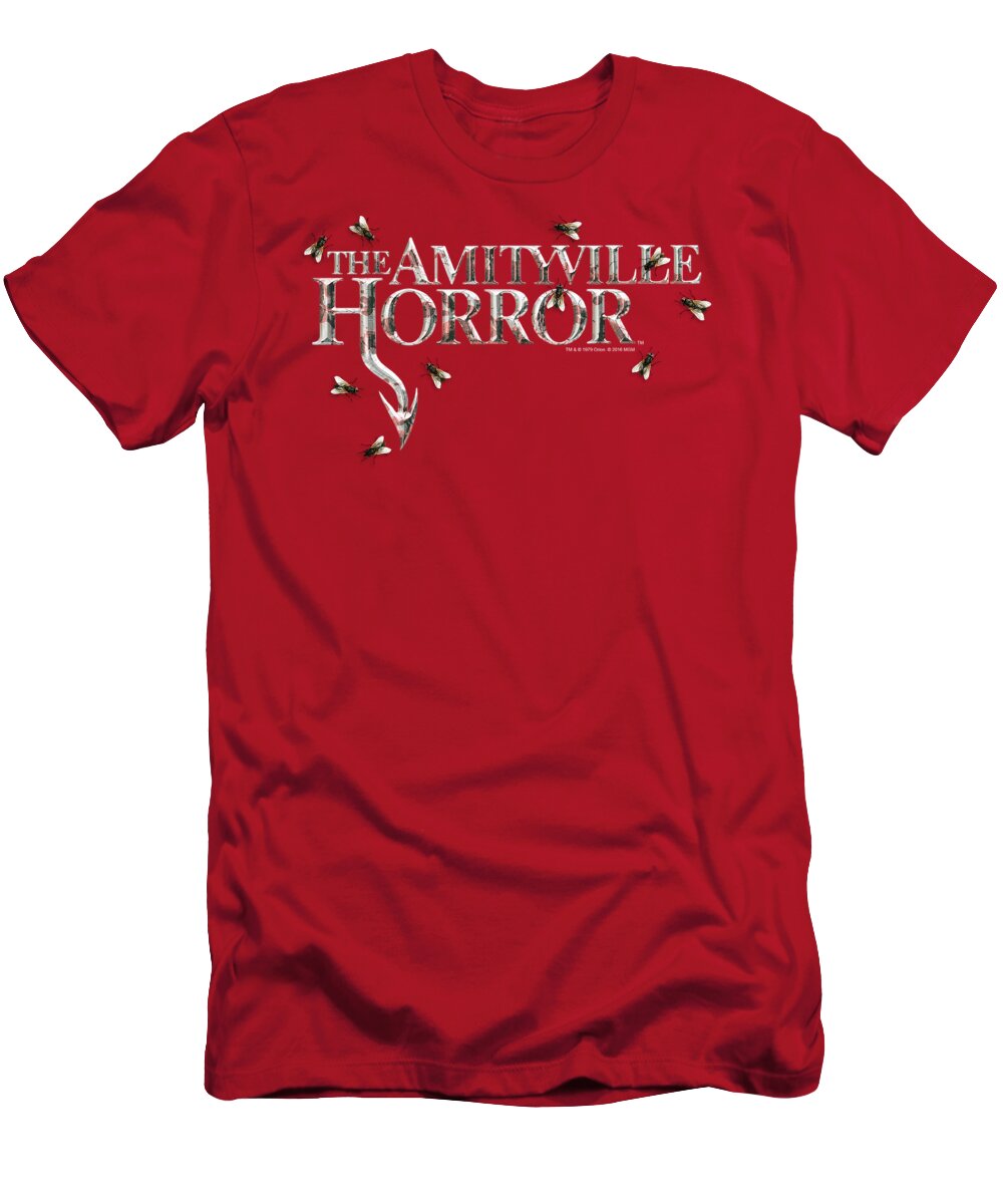  T-Shirt featuring the digital art Amityville Horror - Flies by Brand A