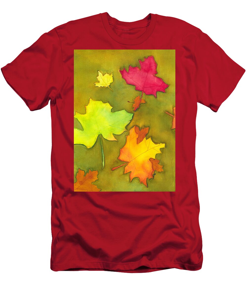 Autumn T-Shirt featuring the painting Autumn Leaves by David Bartsch