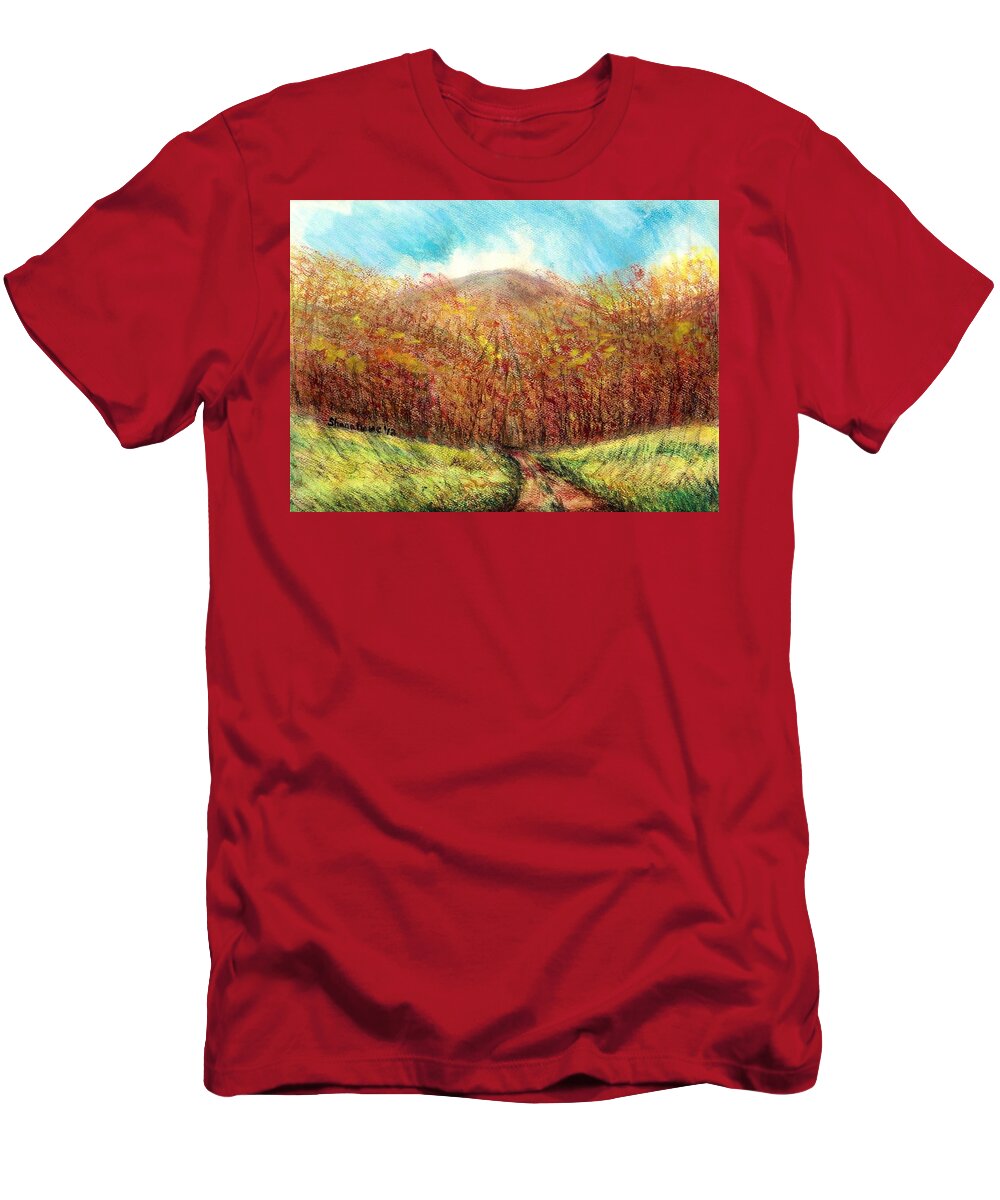 Meadow T-Shirt featuring the painting Autumn Meadow by Shana Rowe Jackson