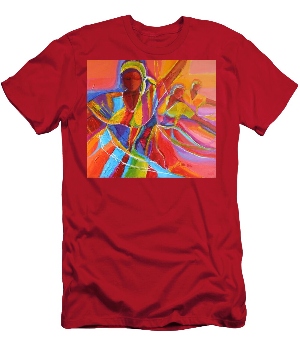 Abstract T-Shirt featuring the painting Belle Dancers by Cynthia McLean