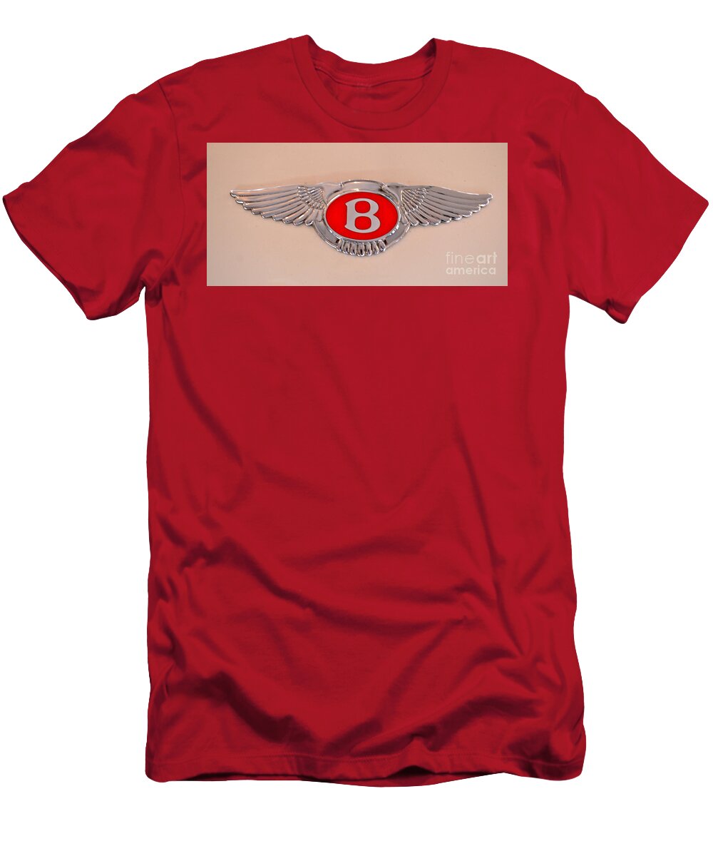 Bentley T-Shirt featuring the photograph Bentley Emblem by Pamela Walrath