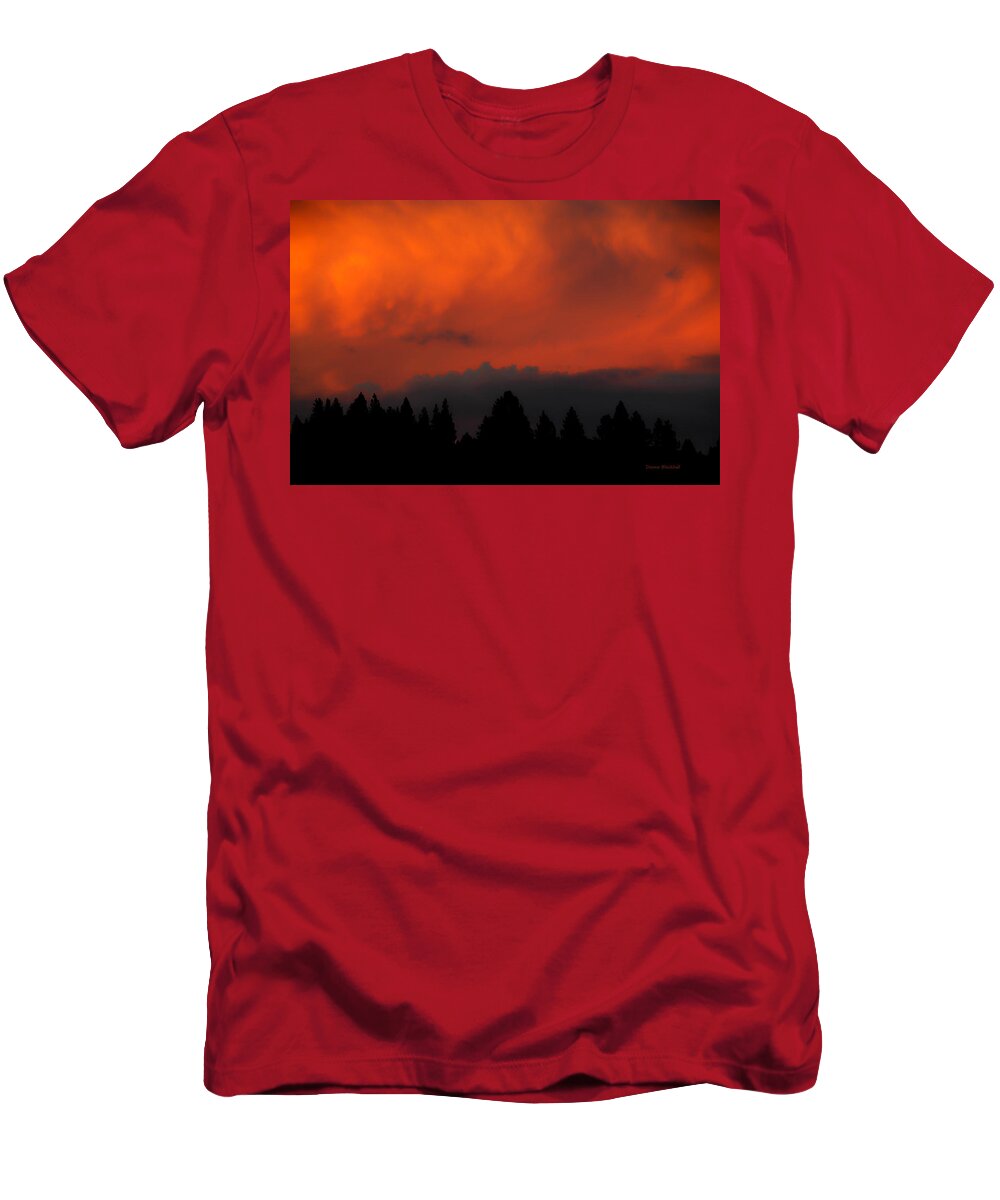 Fire T-Shirt featuring the photograph Blazing Sky by Donna Blackhall