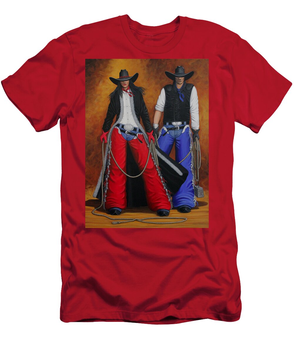 Contemporary T-Shirt featuring the painting Born In The Usa by Lance Headlee