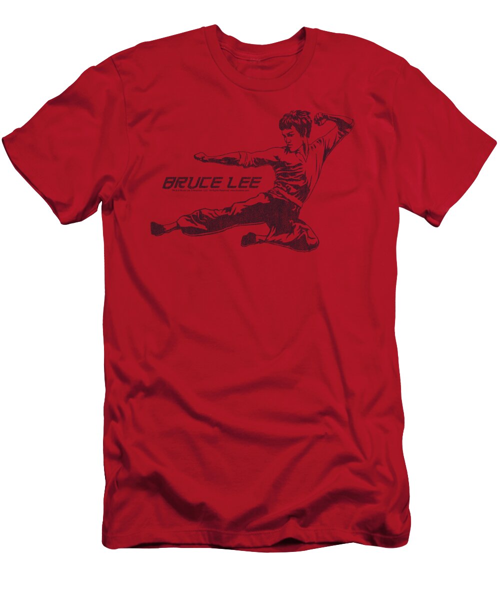Bruce Lee T-Shirt featuring the digital art Bruce Lee - Line Kick by Brand A