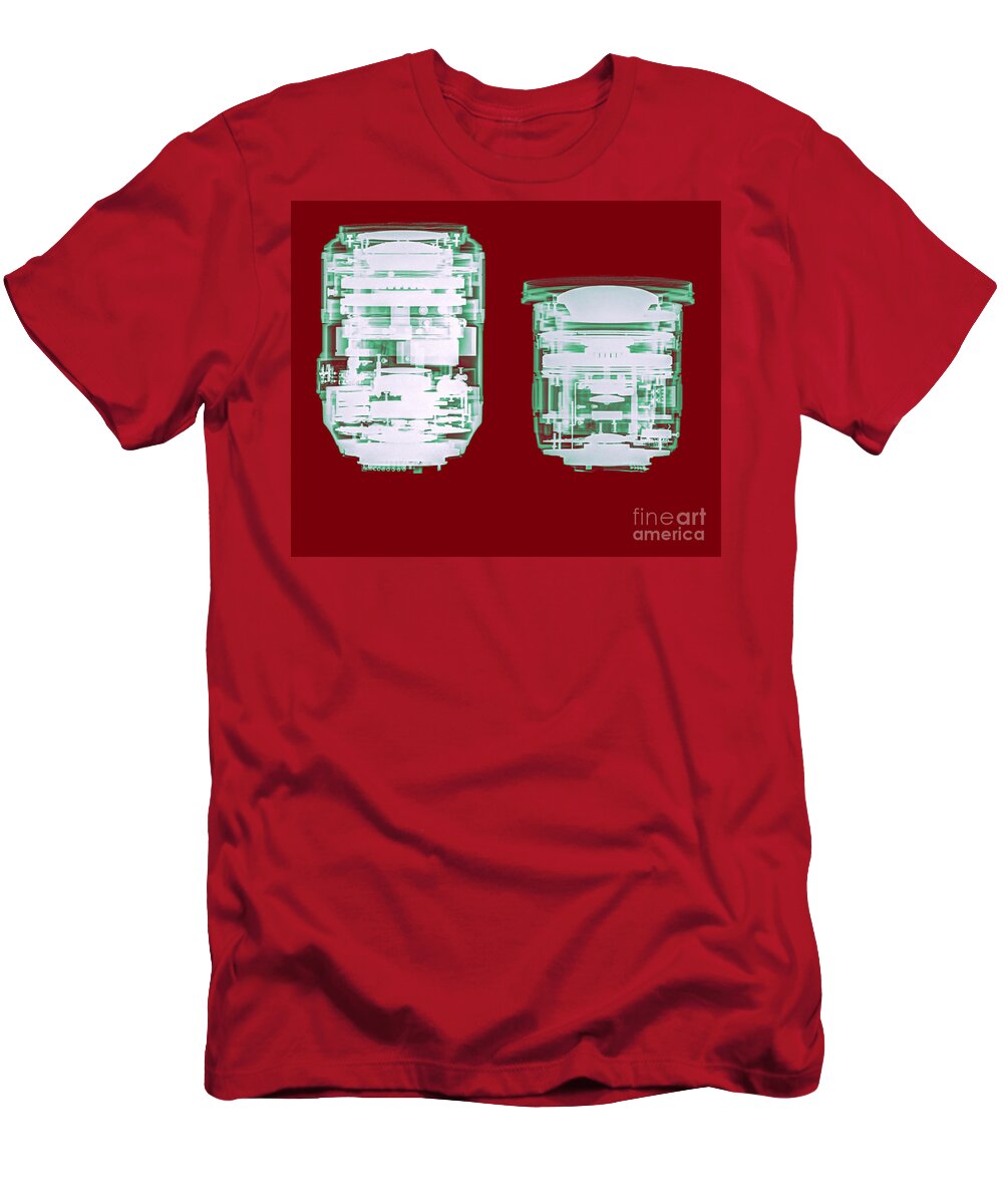 Complex T-Shirt featuring the photograph Camera lens under x-ray. by Guy Viner