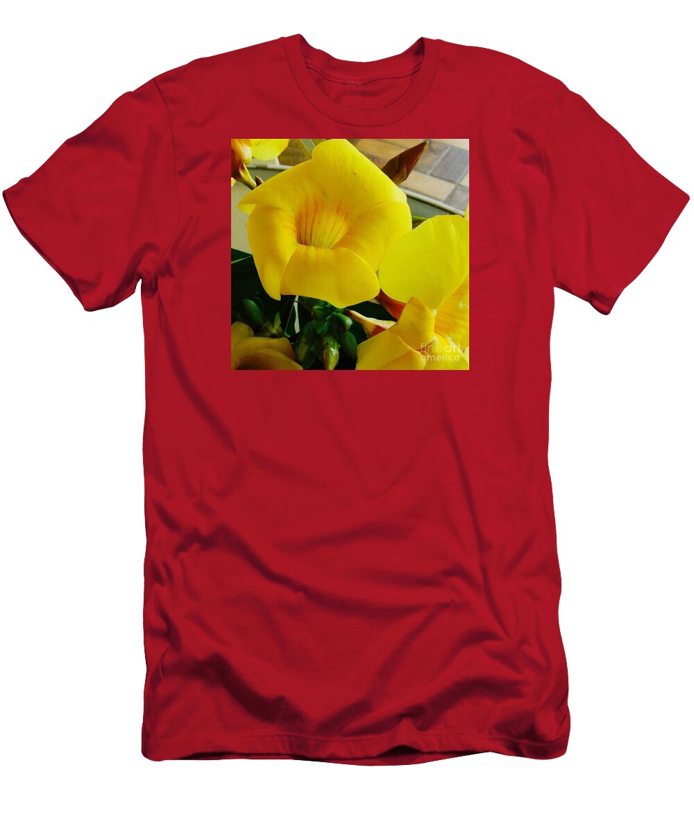 Canario T-Shirt featuring the photograph Canario Flower by Alice Terrill
