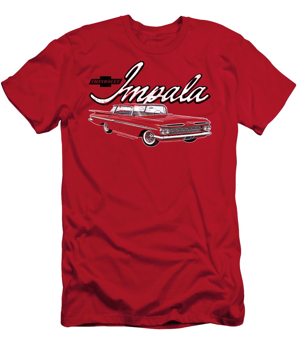  T-Shirt featuring the digital art Chevrolet - Classic Impala by Brand A