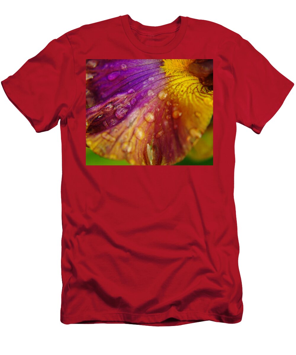 Iris T-Shirt featuring the photograph Color And Droplets by Jeff Swan