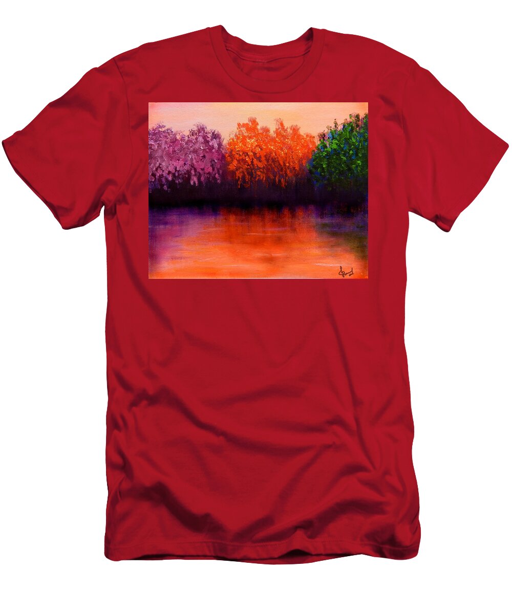 Seasons T-Shirt featuring the painting Colorful Seasons by Lilia S