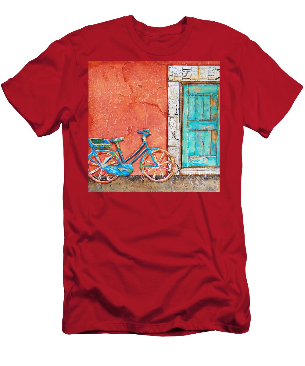 Bike T-Shirt featuring the mixed media Commuter's Dream by Danny Phillips