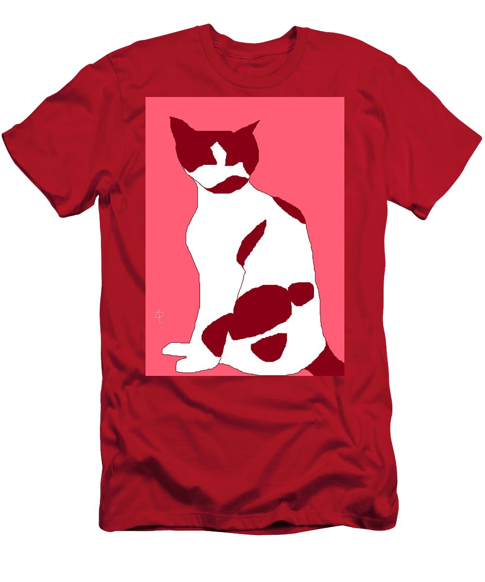 Cat T-Shirt featuring the painting Cosmos Rose by Anita Dale Livaditis
