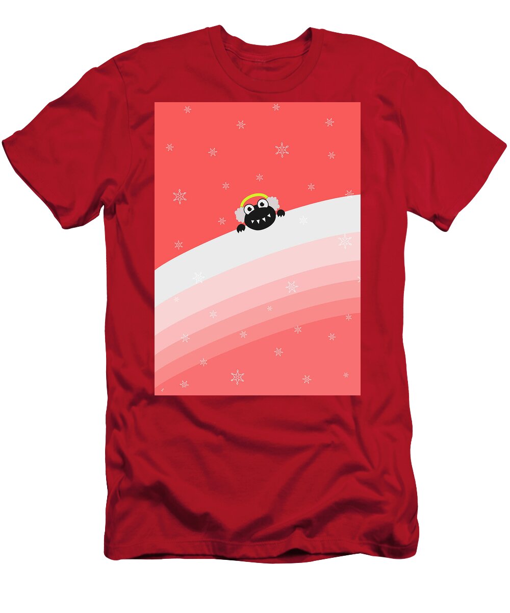 Cute Bug T-Shirt featuring the digital art Cute Bug With Earflaps by Boriana Giormova