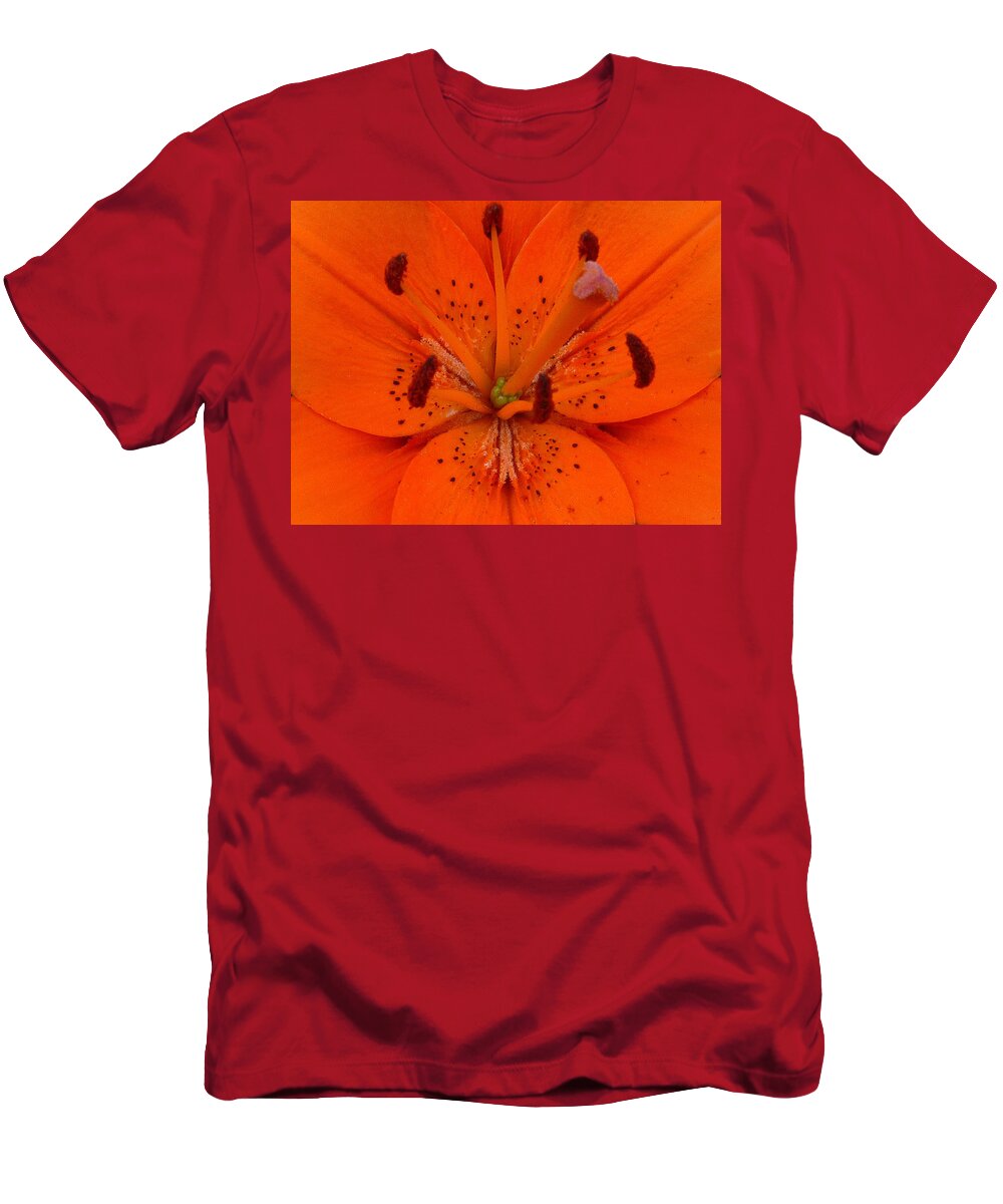 Flowers T-Shirt featuring the photograph Daylily heart by Ellen Paull